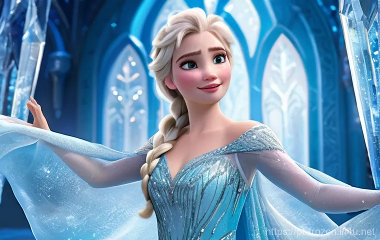 겨울왕국 속 엘사와 안나의 패션 변화 - Image Prompt 1: Elsa's Grand Liberation**