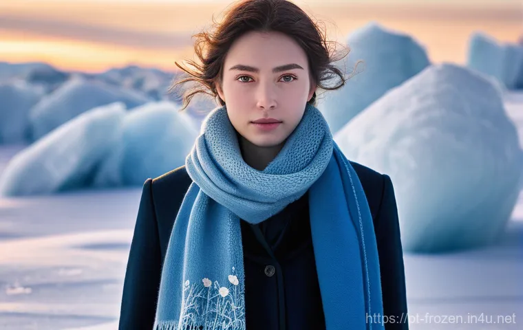 겨울왕국 속 엘사의 자아 발견 여정 - **Prompt 1: The Emergence from the Inner Ice**
    A young adult, gender-neutral, stands amidst a th...