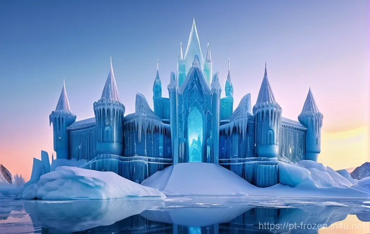 겨울왕국 속 얼음과 눈의 표현 기술 - **Prompt 1: Elsa's Ethereal Ice Castle**
    "A stunning, highly detailed, wide-angle shot of Elsa's...