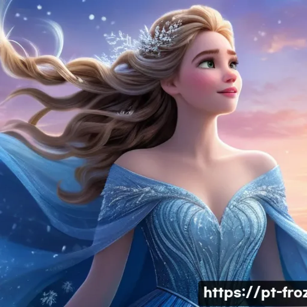 겨울왕국 속 음악과 애니메이션의 조화 - A vibrant and emotional scene inspired by the song “Let It Go” from Frozen: a young woman with long ...